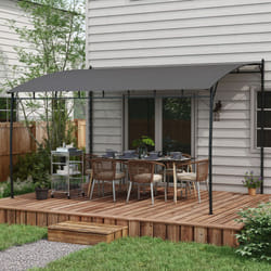 Outsunny 3 x 4m Metal Pergola, Outdoor Gazebo UV-Resistant, Grey