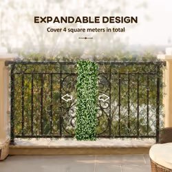Outsunny 2 Pieces Decorative Trellis with Artificial Leaves, 2m x 1m, Eucalyptus