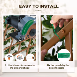 Outsunny 2 Pieces Decorative Trellis with Artificial Leaves, 2m x 1m, Eucalyptus - Additional view 4