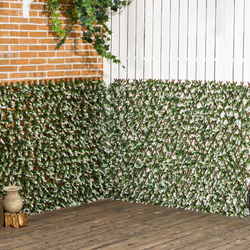 Outsunny 2 Pieces Decorative Trellis with Artificial Leaves, 2m x 1m, Eucalyptus - Additional view 5