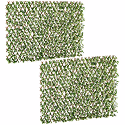 Outsunny 2 Pieces Decorative Trellis with Artificial Leaves, 2m x 1m, Eucalyptus - Additional view 8