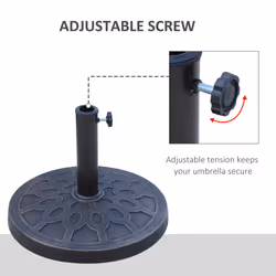 Outsunny 13kg Garden Parasol Base Round Resin Umbrella Stand Holder Bronze Tone