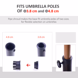 Outsunny 13kg Garden Parasol Base Round Resin Umbrella Stand Holder Bronze Tone - Additional view 7