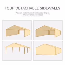 Outsunny 6 x 3(m) Outdoor Gazebo Canopy Party Tent with 6 Removable Side Walls