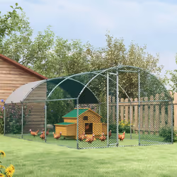 PawHut Walk-In Chicken Run Galvanised Chicken Coop w/ Cover 2.8 x 1.9 x 2m - Additional view 7