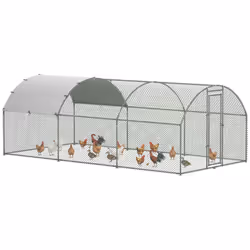PawHut Walk-In Chicken Run Galvanised Chicken Coop w/ Cover 2.8 x 1.9 x 2m - Additional view 8