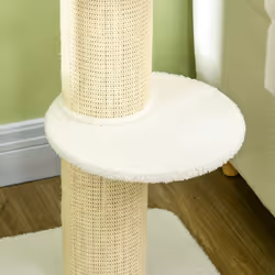 PawHut 2 Tier Cat Resting Tree w/ Top Basket Cushion Sisal Post Cream White - Additional view 7