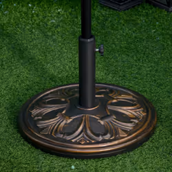 Outsunny 13KG Round Parasol Base Heavy Duty Cement Stand Umbrella Holder Bronze