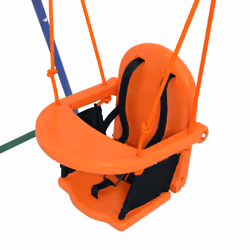 Outsunny Garden Swing Set for Toddlers w/ Safety Belt - Orange and Blue - Additional view 5