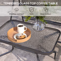 Outsunny Patio Furniture Set, Garden Set w/ Table, Foldable Chairs, a Loveseat - Additional view 4