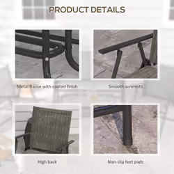 Outsunny Patio Furniture Set, Garden Set w/ Table, Foldable Chairs, a Loveseat - Additional view 5