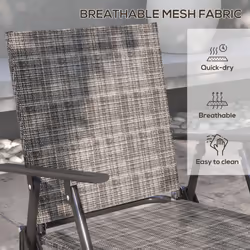 Outsunny Patio Furniture Set, Garden Set w/ Table, Foldable Chairs, a Loveseat