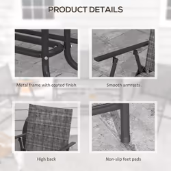 Outsunny Patio Furniture Set, Garden Set w/ Table, Foldable Chairs, a Loveseat - Additional view 5