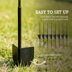Outsunny 4PCs Decorative Garden Fencing 43in x 11.4ft Steel Border Edging Swirls