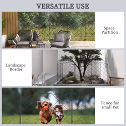 Outsunny 4PCs Decorative Garden Fencing 43in x 11.4ft Steel Border Edging - Additional view 4