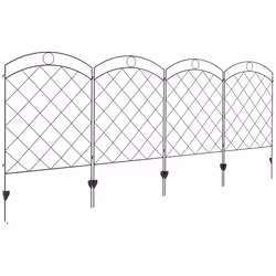Outsunny 4PCs Decorative Garden Fencing 43in x 11.4ft Steel Border Edging - Additional view 8