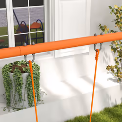 Outsunny 4 in 1 Metal Kids Swing Set w/ Double Swings, Glider, Slide, Ladder - Additional view 6