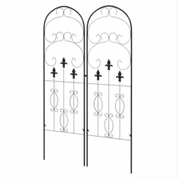 Outsunny Set of 2 Metal Trellis for Climbing Plants, Scrolls Design, 45 x 150cm