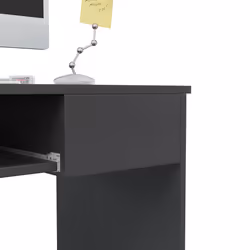 HOMCOM Compact Computer Table w/ Keyboard Tray Drawer Study Office Work, Grey - Additional view 7