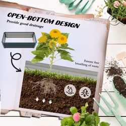 Outsunny Set of 2 Raised Garden Bed Galvanised Planter Box, Green