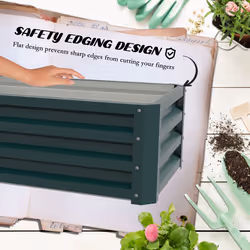 Outsunny Set of 2 Raised Garden Bed Galvanised Planter Box, Green - Additional view 4