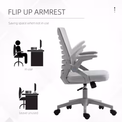 Vinsetto Mesh Office Chair Home Swivel Task Chair w/ Lumbar Support, Arm, Grey