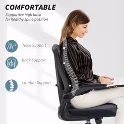 Vinsetto Mesh Office Chair Computer Chair with Swivel Wheels, Black