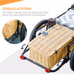 HOMCOM Bicycle Trailer with Foldable Storage Box and Pneumatic Tyres, Black - Additional view 4