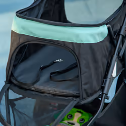 PawHut Dog Stroller for XS Dogs, S Dogs, Cats with Rain Cover - Green - Additional view 6