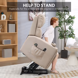 HOMCOM Lift Chair for Living Room, Recliner Chair with Vibration Massage, Heat - Additional view 4