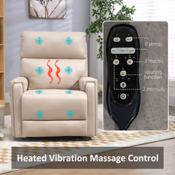 HOMCOM Lift Chair for Living Room, Recliner Chair with Vibration Massage, Heat - Additional view 5