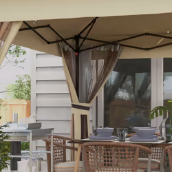 Outsunny 3x3(m) Pop Up Gazebo w/ Solar-Powered LED Lights Netting Khaki - Additional view 6