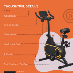 SPORTNOW Exercise Bike, Stationary Bike w/ LCD Display for Home Cardio Workout - Additional view 7