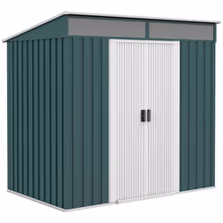Outsunny 6.5x4FT Garden Shed Lockable Metal Tool Shed Green - Additional view 8