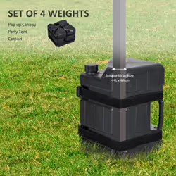 Outsunny Gazebo Weights Set of 4, HDPE Water or Sand Filled with Secure Straps