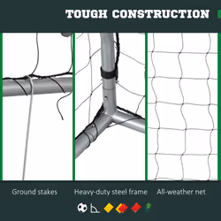 SPORTNOW 8ft x 5ft Football Goal, Simple Set Up Football Training Net - Additional view 4