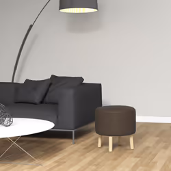 HOMCOM Storage Ottoman, Round Stool Chair with Cushioned Top, Brown - Additional view 4