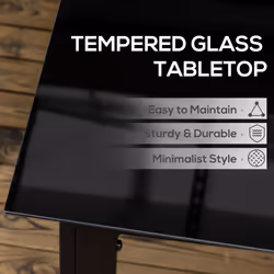 Outsunny Outdoor Dining Table for 6 Patio Table with Glass Tabletop Black