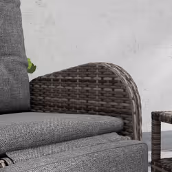 Outsunny 3 Pieces Rattan Bistro Set with Cushions for Outdoor, Brown - Additional view 6