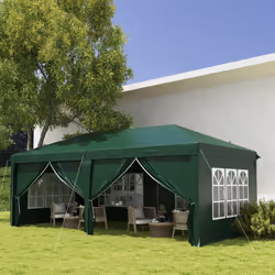 Outsunny 3 x 6m Pop Up Gazebo Party Tent Canopy Marquee with Storage Bag Green