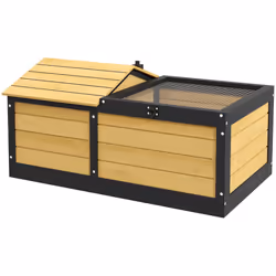 PawHut Wooden Tortoise House, Small Pet Reptile with Hide Shelter Den and Run - Additional view 8