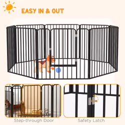 PawHut 80cm 8 Panels Heavy-Duty Dog Playpen for Small, Medium Dogs - Additional view 5