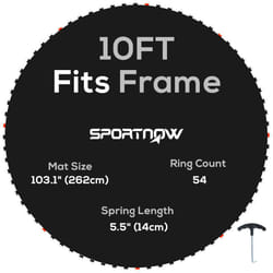 SPORTNOW Trampoline Mat with 54 V-Hooks, for 10ft Trampoline