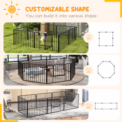 PawHut 60cm 8 Panels Heavy-Duty Dog Playpen for Small Dogs - Additional view 4