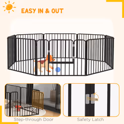 PawHut 60cm 8 Panels Heavy-Duty Dog Playpen for Small Dogs - Additional view 6