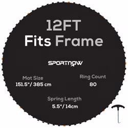 SPORTNOW Trampoline Mat with 72 V-Hooks, for 12ft Trampoline