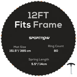 SPORTNOW Trampoline Mat with 72 V-Hooks, for 12ft Trampoline