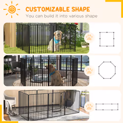 PawHut 100cm 8 Panels Heavy-Duty Dog Playpen for Small, Medium Dogs - Additional view 4