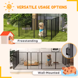 PawHut 100cm 8 Panels Heavy-Duty Dog Playpen for Small, Medium Dogs - Additional view 5