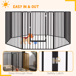 PawHut 100cm 8 Panels Heavy-Duty Dog Playpen for Small, Medium Dogs - Additional view 6